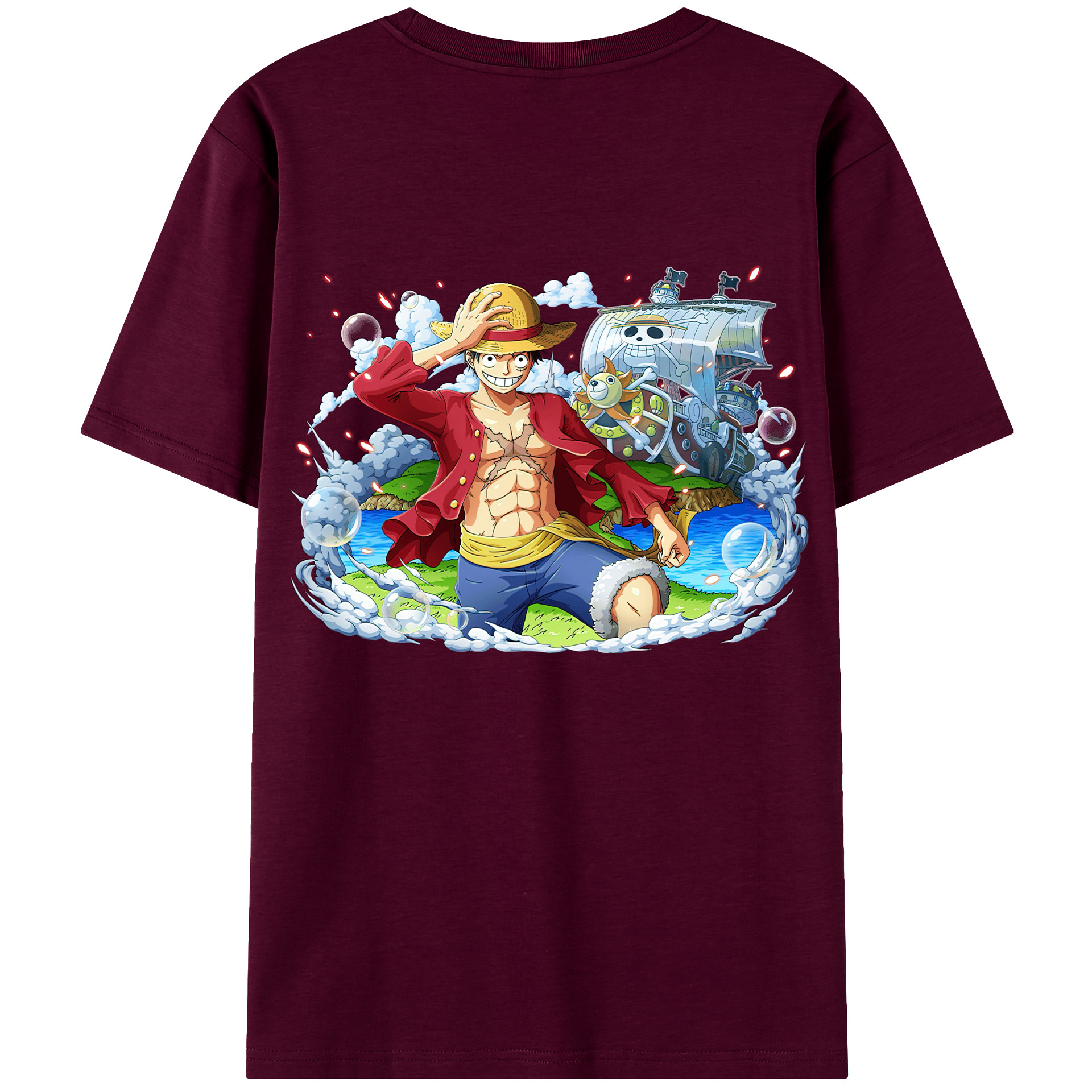 ワンピース モンキー・D・ルフィ ONE PIECE Monkey D. Luffy レディース半袖Tシャツ(バックプリント)